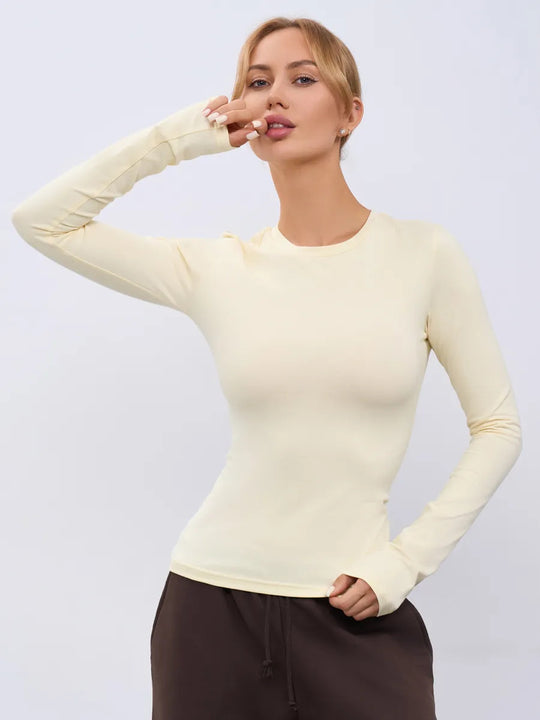 Damen Enganliegendes Langarmshirt Shop Nory