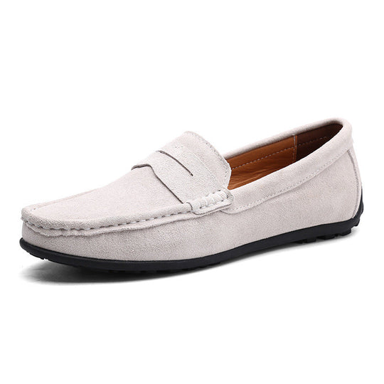 Herren nan eleganter Wildleder-Loafer mit handgenähter Moccasinnaht und rutschfester Gummiprofilsohle