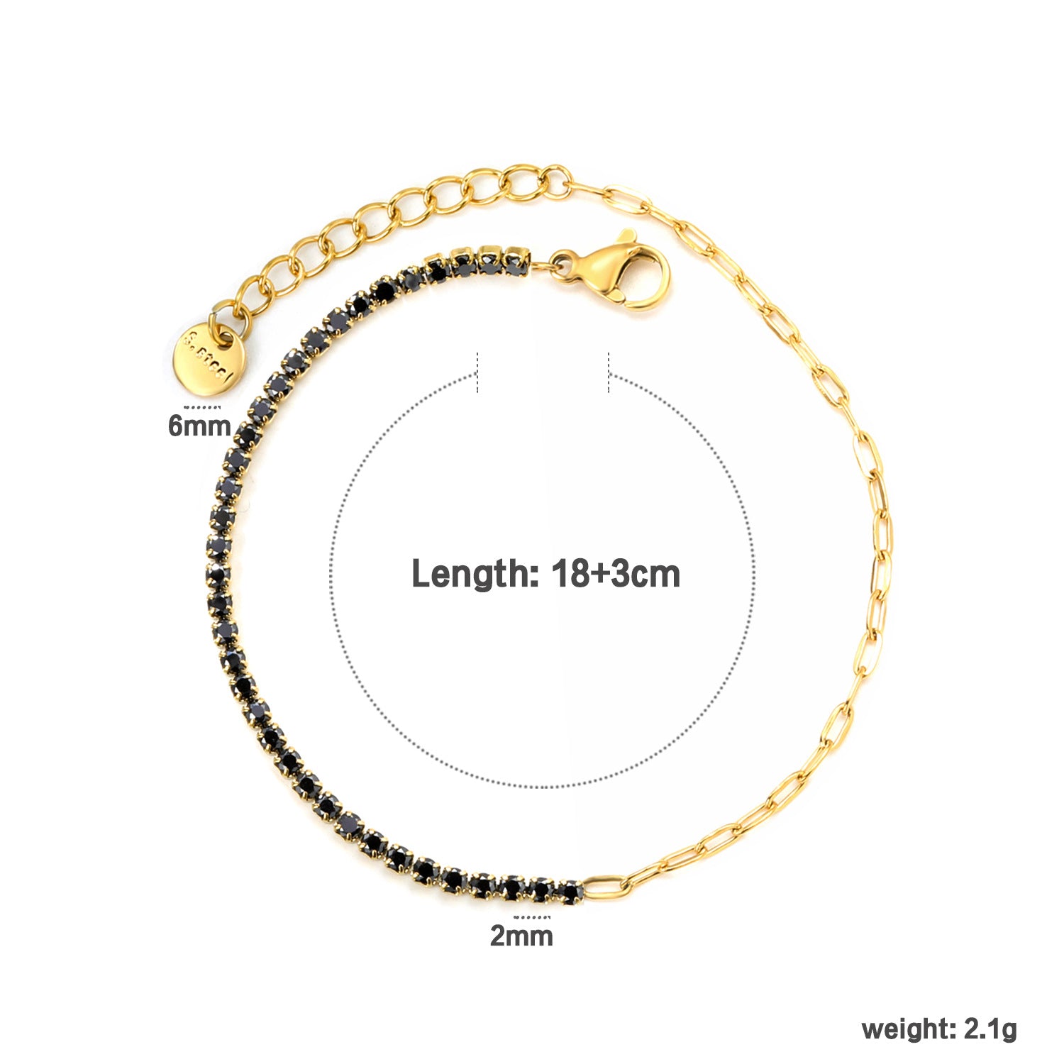 Damen Armband mit funkelnden Zirkonia und verstellbarem Design Shop Nory