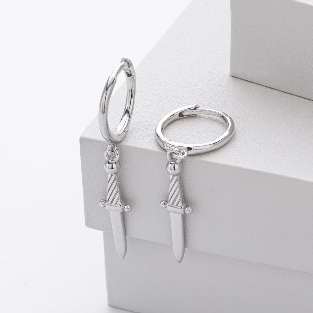 Damen Ohrhänger mit elegantem Schwertanhänger aus hochwertigem 925 Sterling Silber Shop Nory