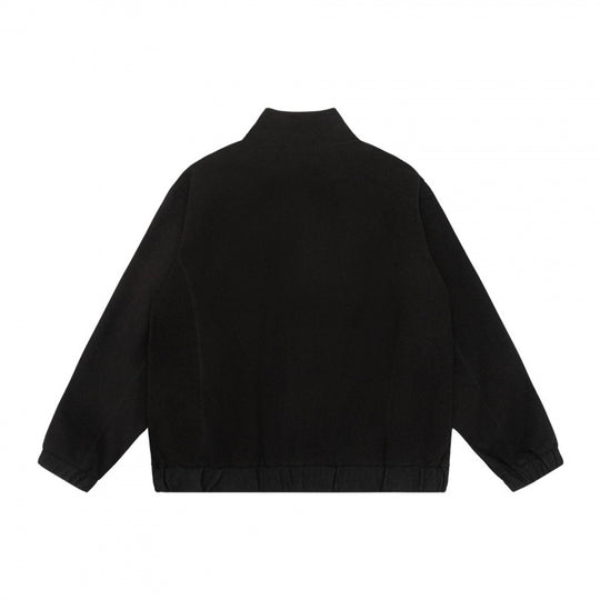 Unisex Kurz geschnittene Teddy‑Fleece‑Überjacke mit Stehkragen, durchgehendem Reißverschluss und elastischem Saum Shop Nory