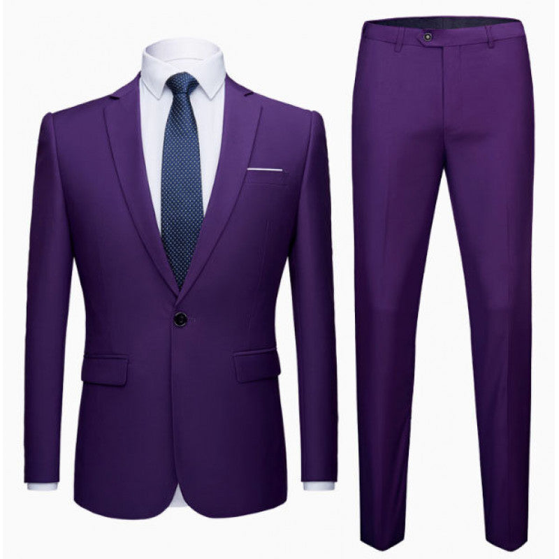 Herren Zweiteiliger Slim-Fit Anzug mit Ein-Knopf-Sakko und schmaler Anzughose Shop Nory