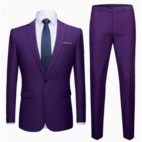Herren Zweiteiliger Slim-Fit Anzug mit Ein-Knopf-Sakko und schmaler Anzughose Shop Nory