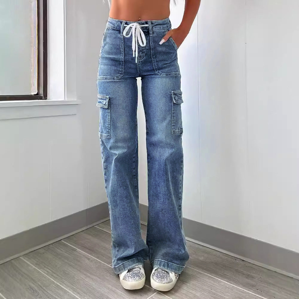 Damen Cargo-Jeans mit lässigem Schnitt und praktischen Taschen