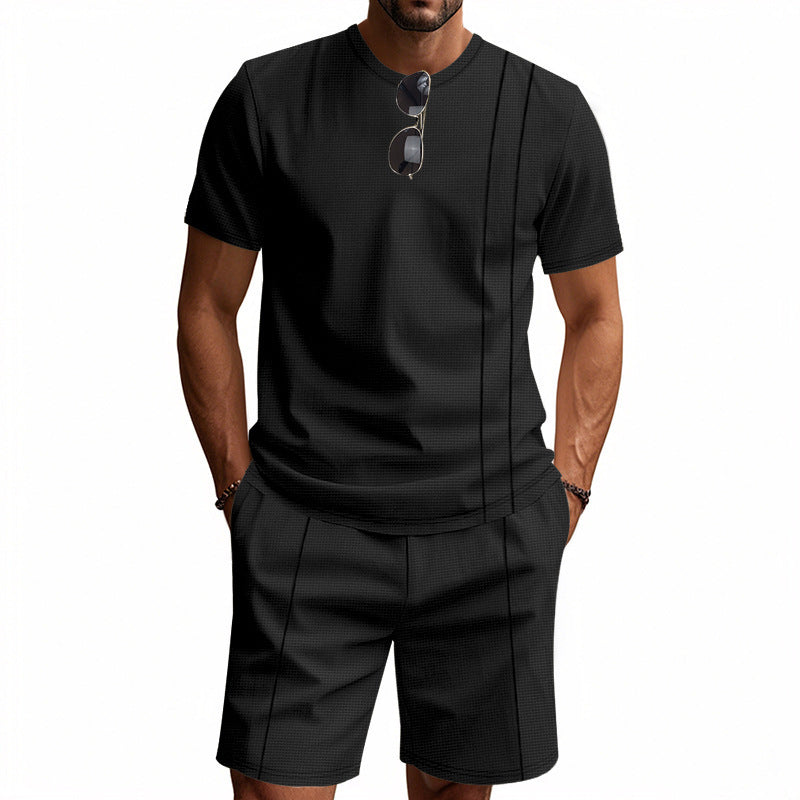 Herren Sportliches Kurzarm- und Shorts-Set aus atmungsaktivem Material