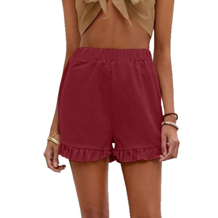 Damen Shorts mit Rüschendetails und Elastischem Bund