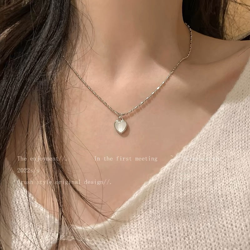 Damen Herzanhänger Halskette mit feiner Gliederung Shop Nory
