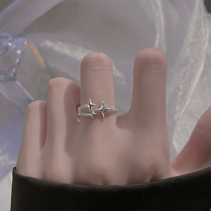 Damen Ring mit kunstvollem Stern-Design und verstellbarem Band Shop Nory