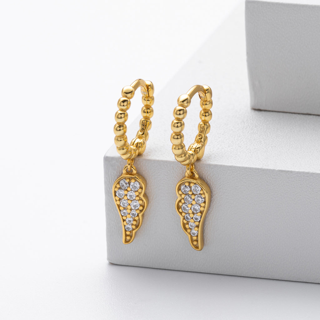 Damen Ohrhänger mit luxuriösem Engelsflügel-Design aus hochwertigem 925 Sterling Silber Shop Nory