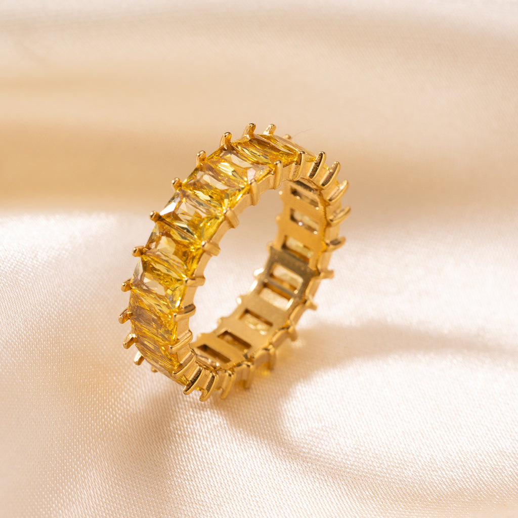 Damen Zarter Ring mit pinken Kristallen Shop Nory
