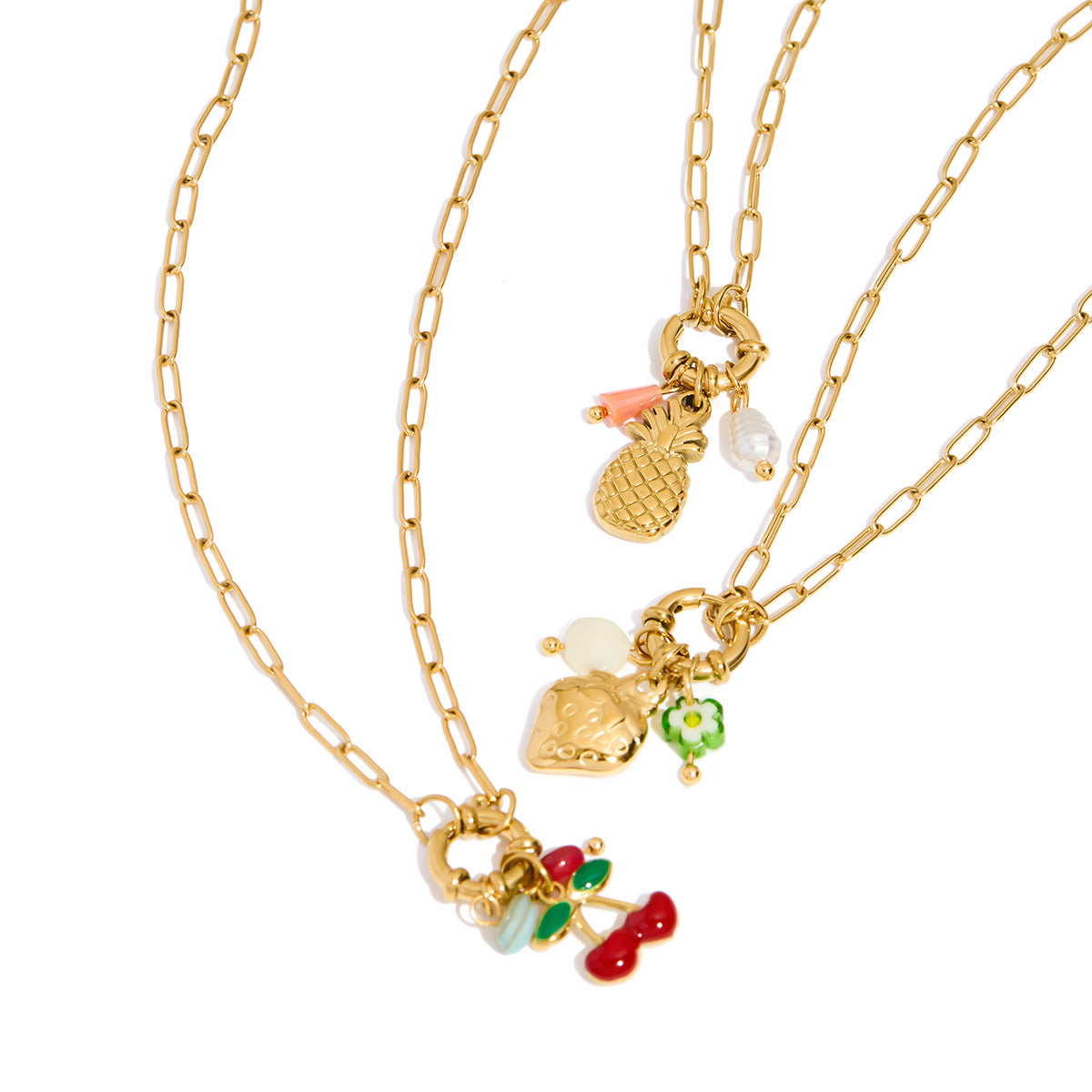 Damen Halskette mit stilvollem Ananas-Anhänger und hypoallergener Edelstahlverarbeitung Shop Nory