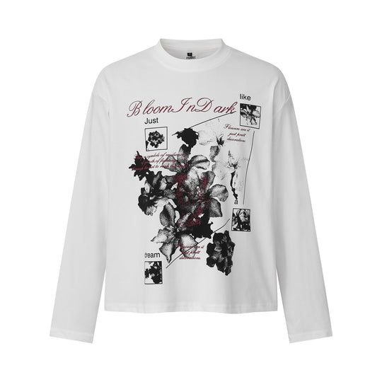 Damen Langarmshirt mit floralem Fotoprint und Oversize-Boxy-Schnitt Shop Nory