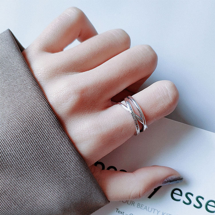 Damen Offener Ring mit gravierter Botschaft Shop Nory