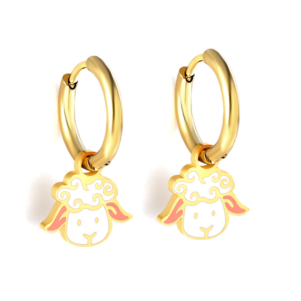 Damen Hängende Ohrringe mit farbenfrohem Froschmotiv und goldfarbenem Finish Shop Nory