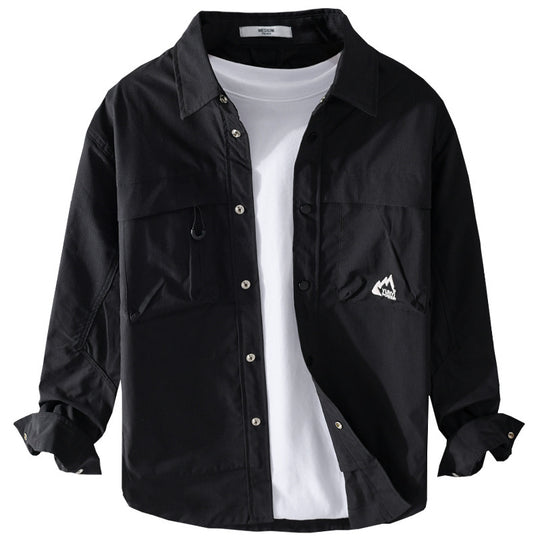 Herren Utility-Overshirt im Field-Stil mit Druckknopf-Leiste und Doppelbrusttaschen Shop Nory