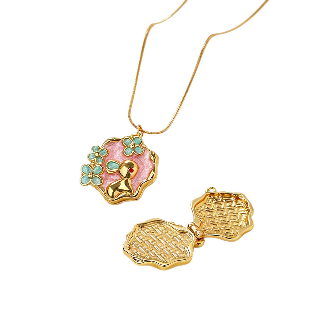 Damen filigraner Anhänger mit Kinder-Motiv und Blumendekor Shop Nory