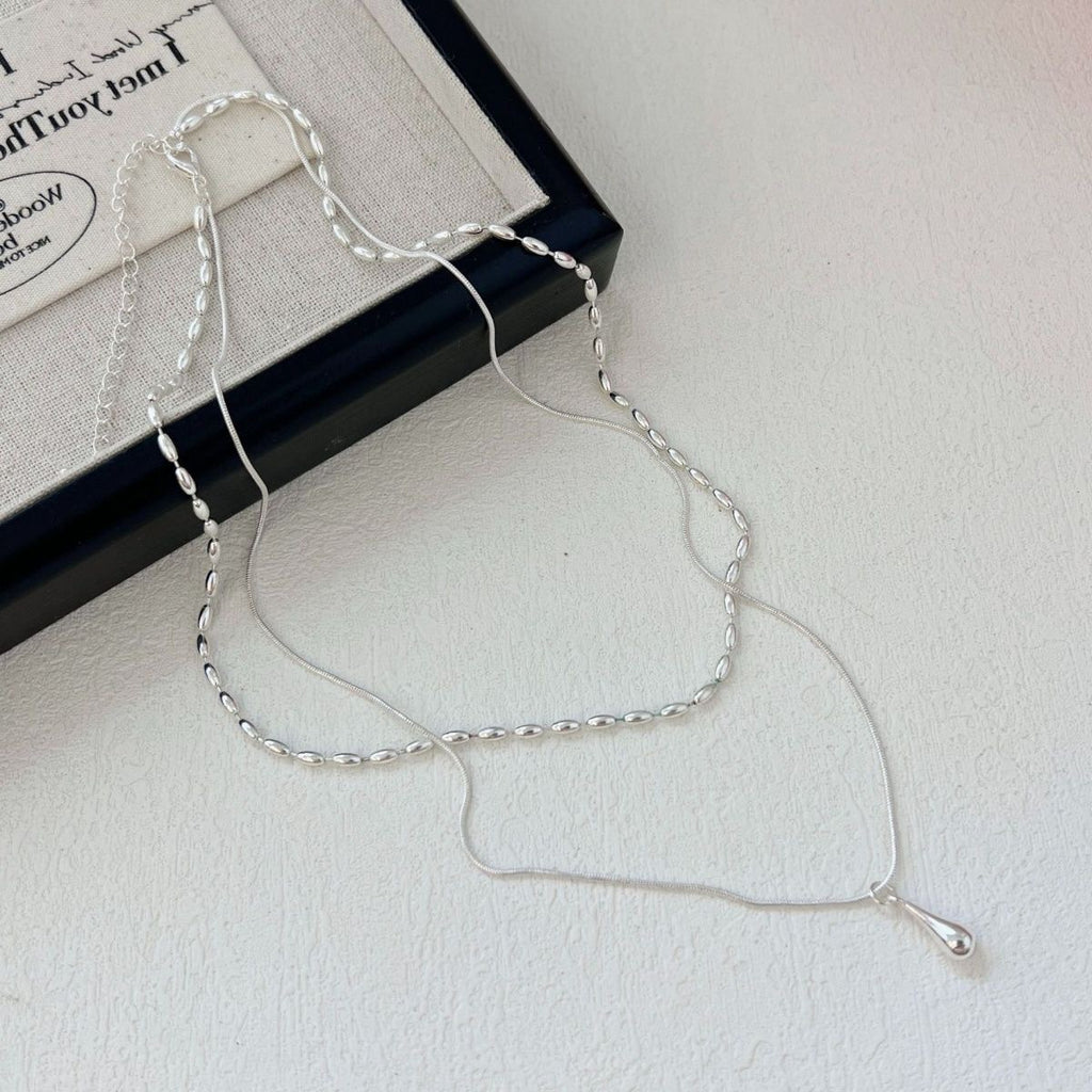 Damen Halskette mit zartem Tropfenanhänger und feiner Gliederkette Shop Nory