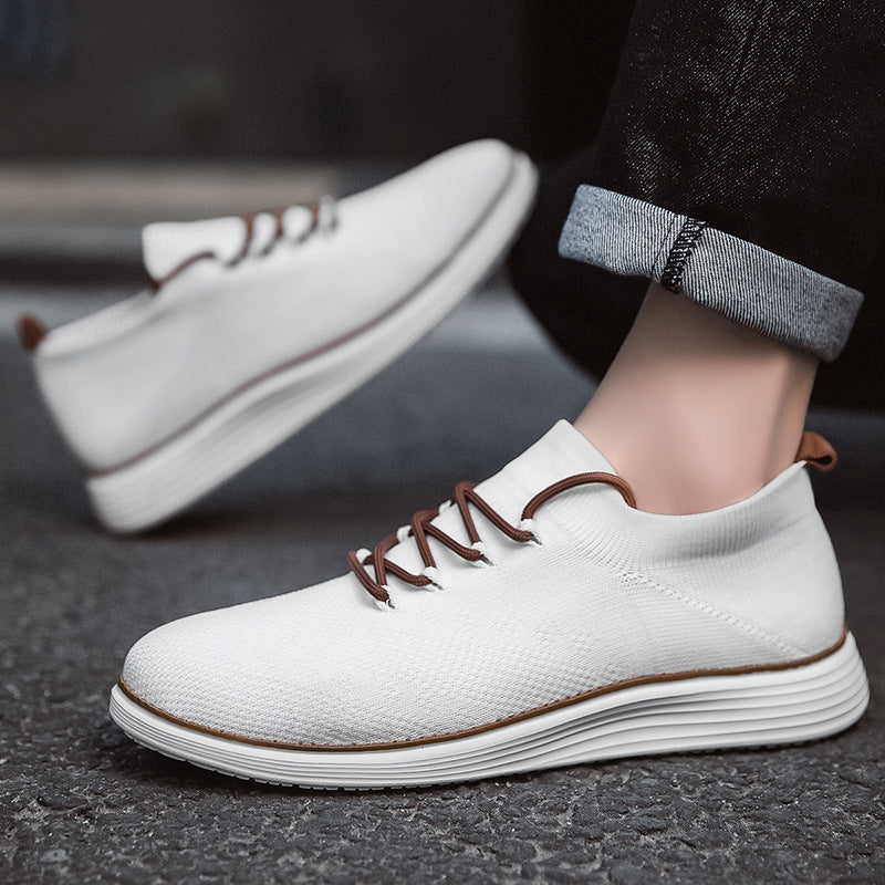 Herren nan elastischer Strick-Sneaker im Sockenschnitt mit gepolstertem Komfortfußbett, flexibler Leichtlaufsohle und dekorativer Schnürung