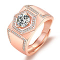Damenring mit hexagonalem Design und funkelndem Zirkonia-Besatz Shop Nory