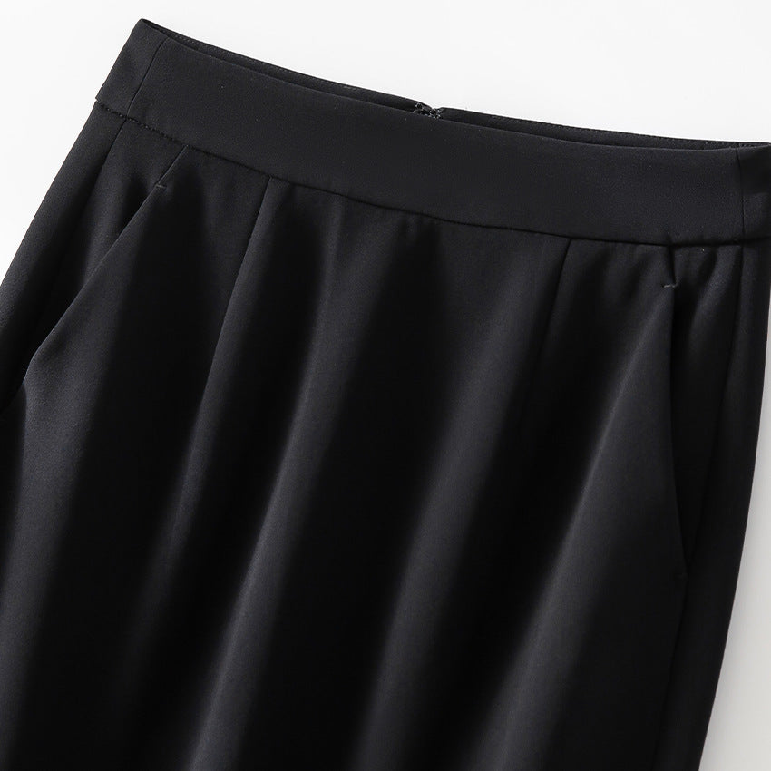 Damen Midirock aus Satin mit Spitzenbesatz und Seitentaschen Shop Nory