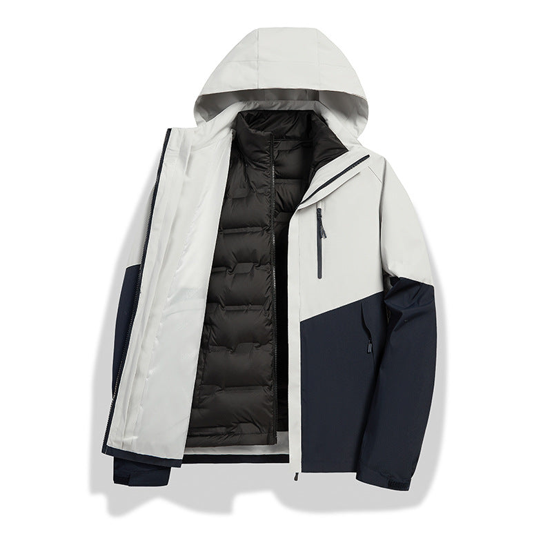 Damen 2-in-1 wasserdichte Winterjacke mit abnehmbarer Daunen-Innenweste Shop Nory