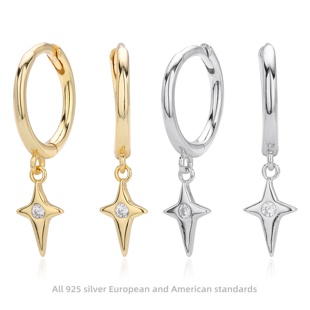 Damen Ohrhänger mit funkelndem Zirkonmotiv aus 925 Sterling Silber Shop Nory