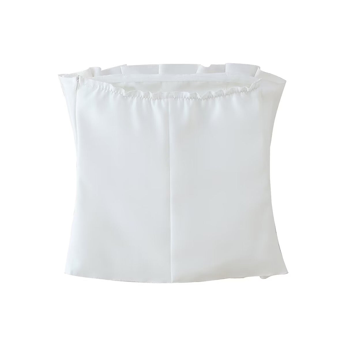 Damen ärmelloses Blusentop mit voluminösem Rüschendesign Shopnory