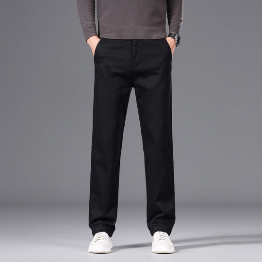 Herren Klassische gerade geschnittene Chinohose aus Baumwollmischung mit Seitentaschen Shop Nory