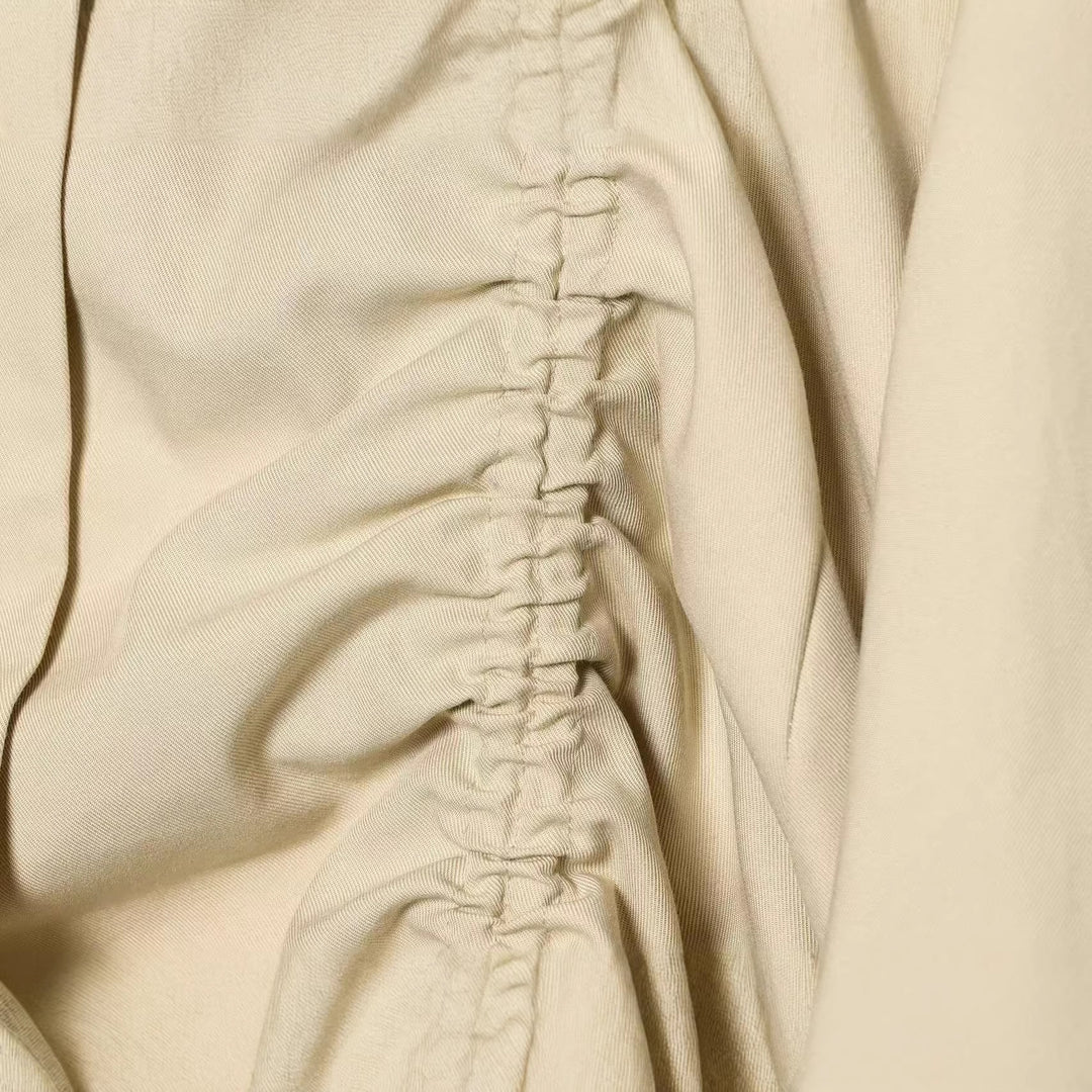 Damen Kurzjacke mit geraffter Vorderseite, Tunnelzug und großem Rundkragen Shop Nory