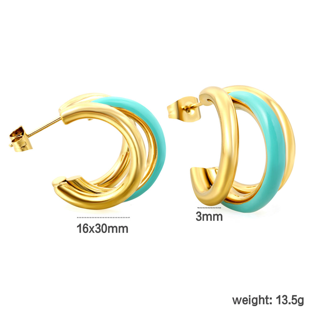 Damen Moderner Hängender Ohrschmuck mit doppeltem Design Shop Nory