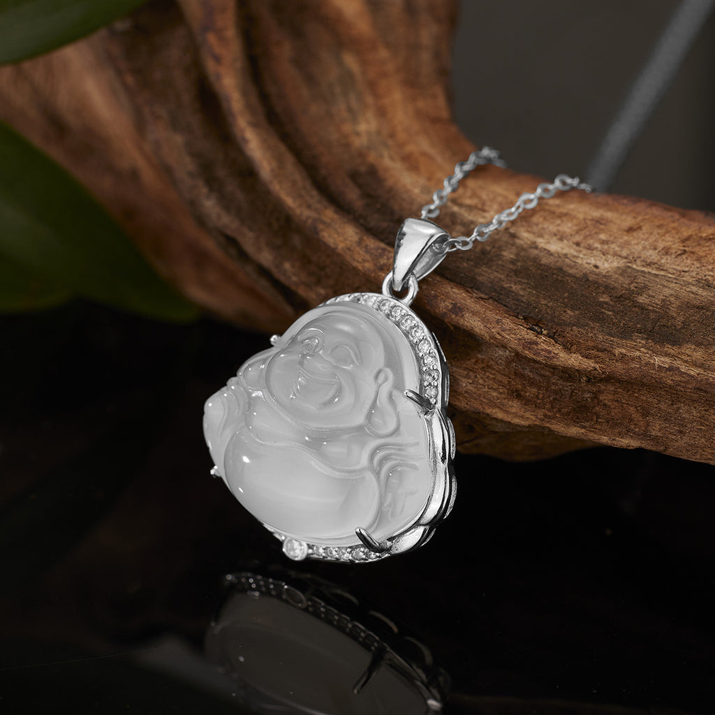 Damen Anhänger aus hochwertigem Jade mit detailreichen Zirkonia-Verzierungen Shop Nory