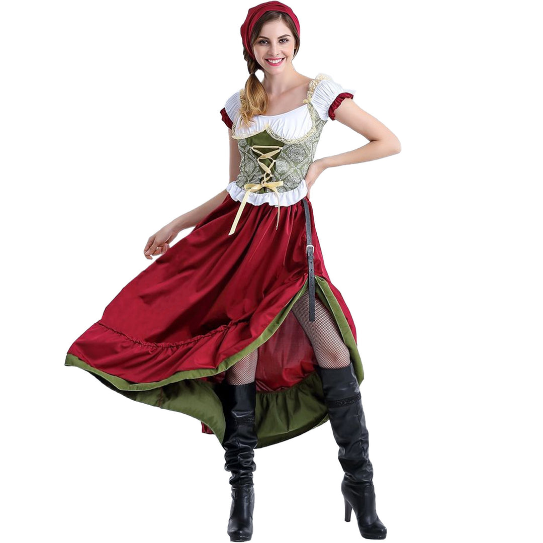 Damen nan authentisches Oktoberfest Madl Kostüm mit Schnürcorsage weiten Trompetenärmeln Shop Nory
