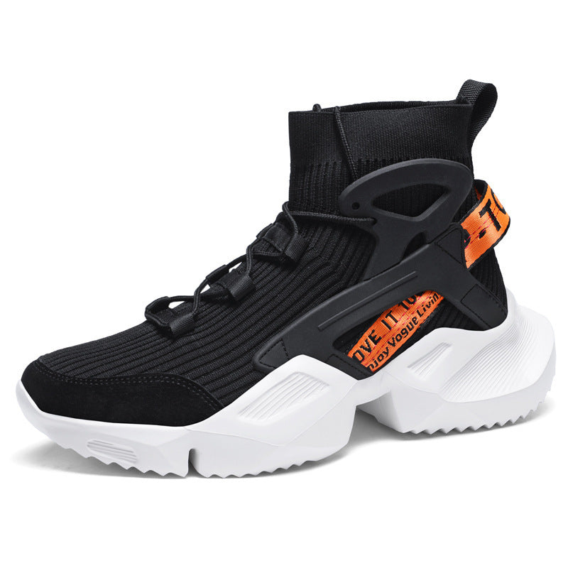 Herren Futuristische High-Top Strick-Sneaker mit Exoskelett-Fersenstütze Shopy Nory