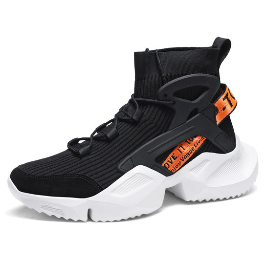 Herren Futuristische High-Top Strick-Sneaker mit Exoskelett-Fersenstütze Shopy Nory