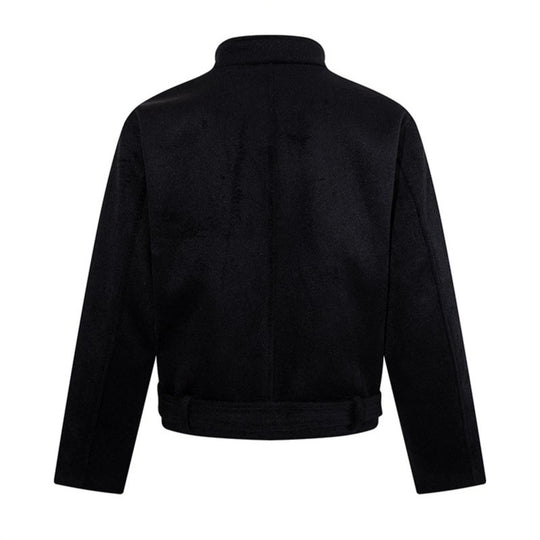 Herren Kurze Wollmix‑Jacke mit Stehkragen, durchgehender Knopfleiste und Taillengürtel Shop Nory