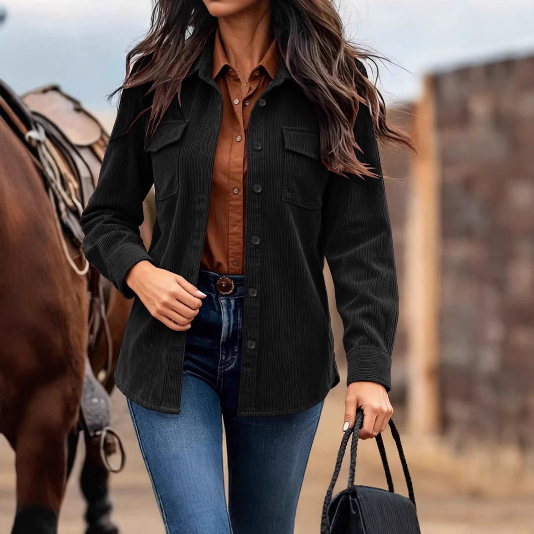 Damen Modische Cordjacke