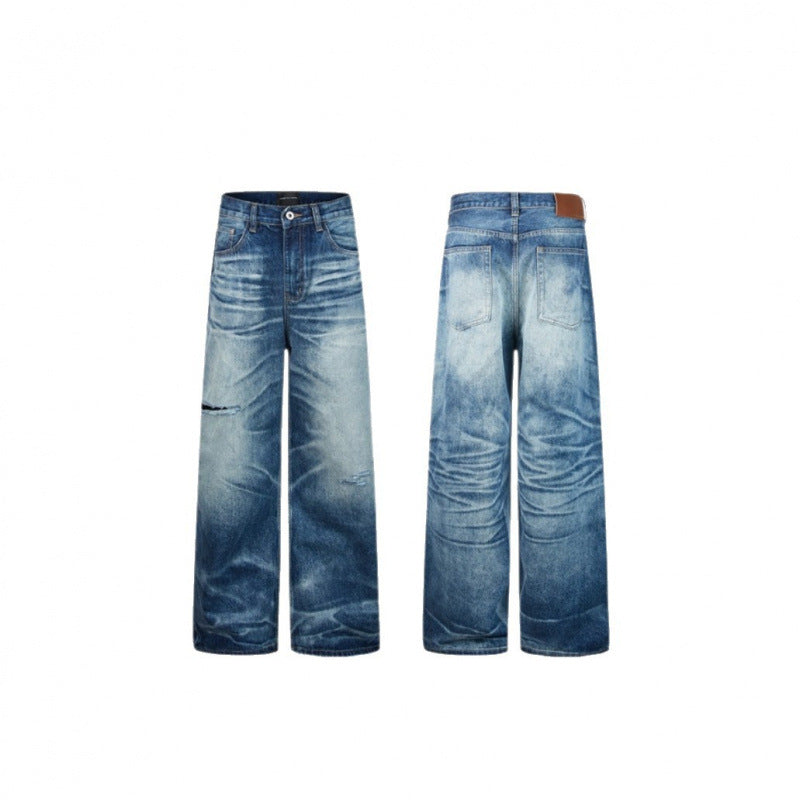 Damen taillenhohe Culotte-Jeans mit weitem Bein und ausgefransten Details Shop Nory