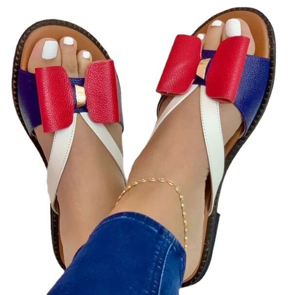 Damen Riemensandalen mit dekorativem Schleifendetail und flexiblem Fußbett
