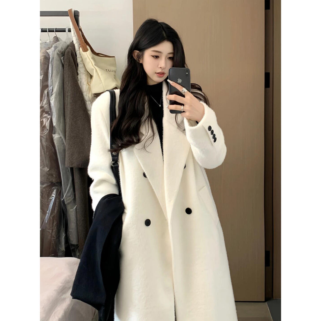Damen Doppelreihiger Wollmantel mit weitem Oversize‑Schnitt Shop Nory