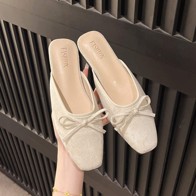 Damen modische Mules mit dekorativem Schleifenakzent