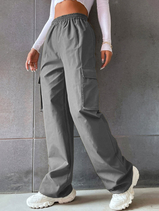 Damen Cargo-Hose mit seitlichen Taschen und elastischem Bund