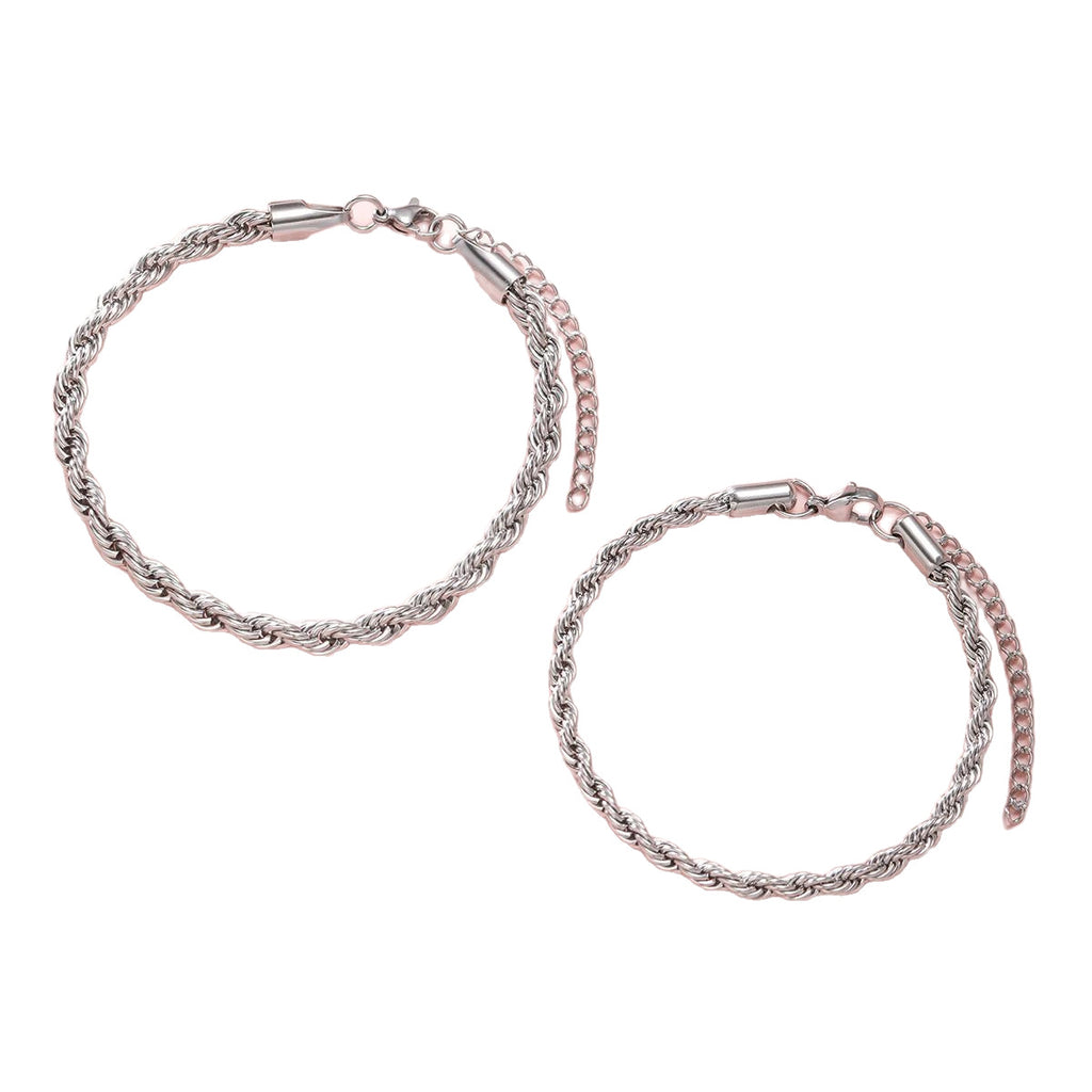 Herren Armband-Set aus elegantem Edelstahl mit gewundenem Design Shop Nory