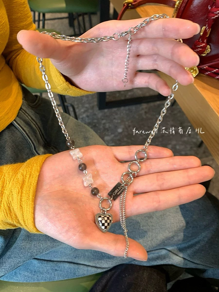Damen Kette mit herzförmigem und einzigartigem Design Shop Nory