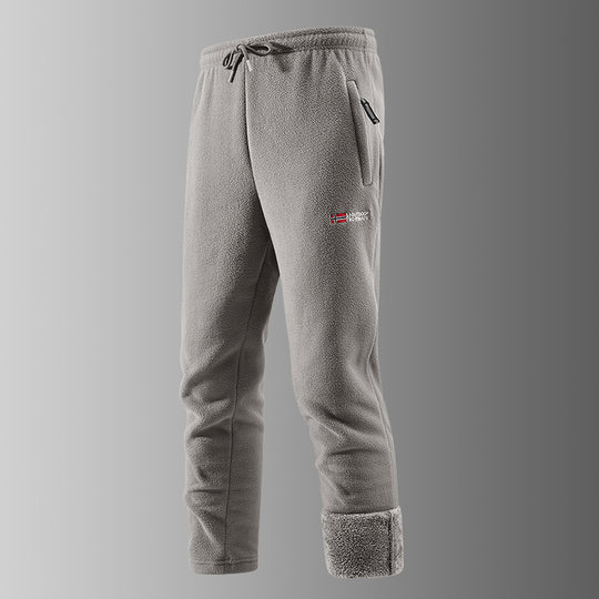 Herren Thermo-Fleece-Jogginghose mit Sherpa‑Bündchen, Kordelzug & Reißverschlusstaschen Shop Nory