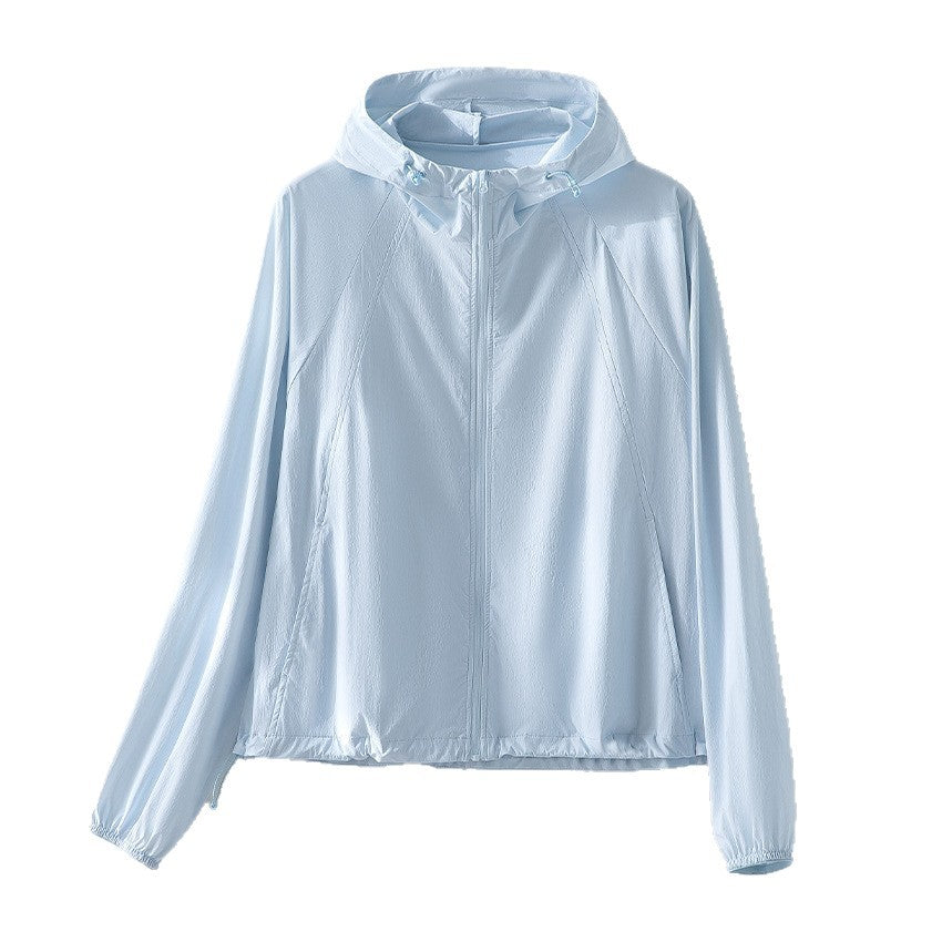 Damen Ultraleichte atmungsaktive Kapuzenjacke mit Raglanärmeln und Reißverschlusstaschen Shop Nory