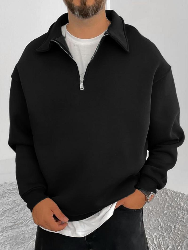 Herren Oversize Halbzip-Sweatshirt mit aufgestelltem Kragen Shop Nory