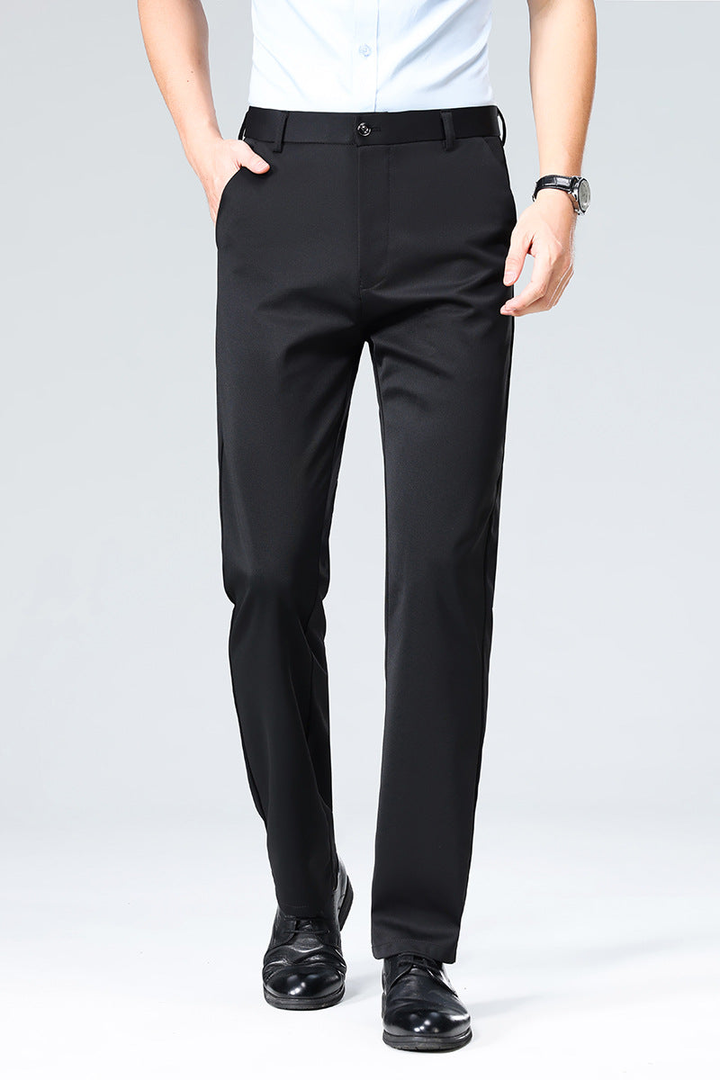 Herren Elegante gerade geschnittene Stretch-Businesshose mit Bügelfalte Shop Nory