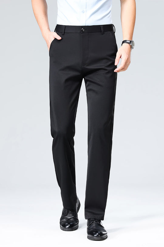 Herren Elegante gerade geschnittene Stretch-Businesshose mit Bügelfalte Shop Nory