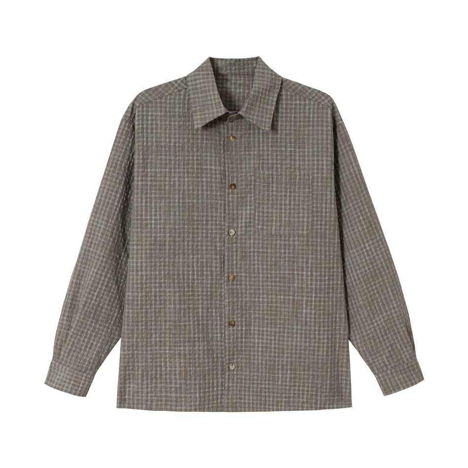 Herren Leichtes Karo-Overshirt aus Baumwollmischung mit geradem Saum und aufgesetzter Brusttasche Shop Nory