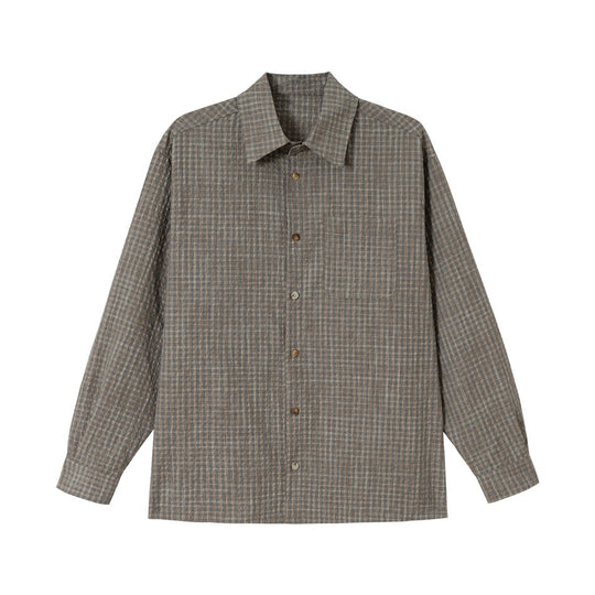 Herren Leichtes Karo-Overshirt aus Baumwollmischung mit geradem Saum und aufgesetzter Brusttasche Shop Nory